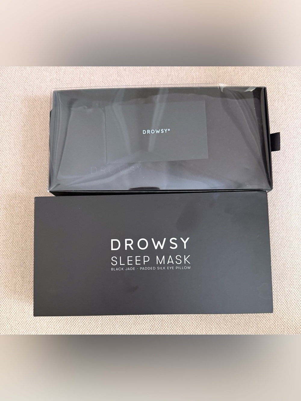 Drowsy Black Silk Padded Sleep Mask - Picture 3 of 3